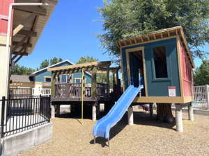 View of community jungle gym