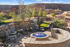 View of patio / terrace featuring a fire pit