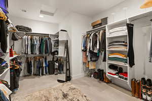 Walk in closet with attic access