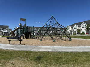 Community play area featuring a residential view