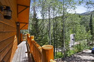 Deck with a view of trees