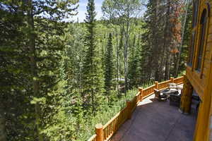 Balcony with a forest view