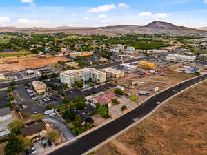 Bird's eye view of a mountain backdrop