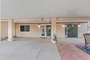 View of patio featuring french doors