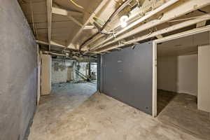 View of unfinished basement