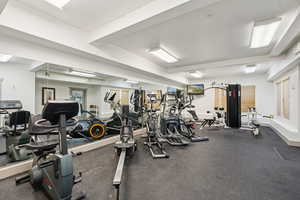 Gym featuring baseboards