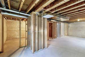 View of unfinished basement