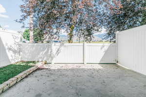 Gate with a mountain view