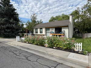View of front of house with a chimney