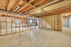 View of unfinished basement