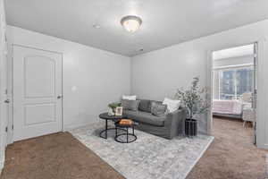 View of carpeted living area