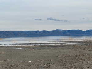 Mountain view with a nearby body of water