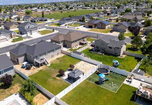 Aerial view of residential area