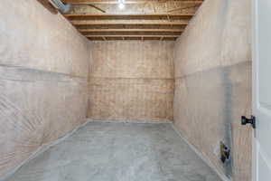 View of unfinished below grade area