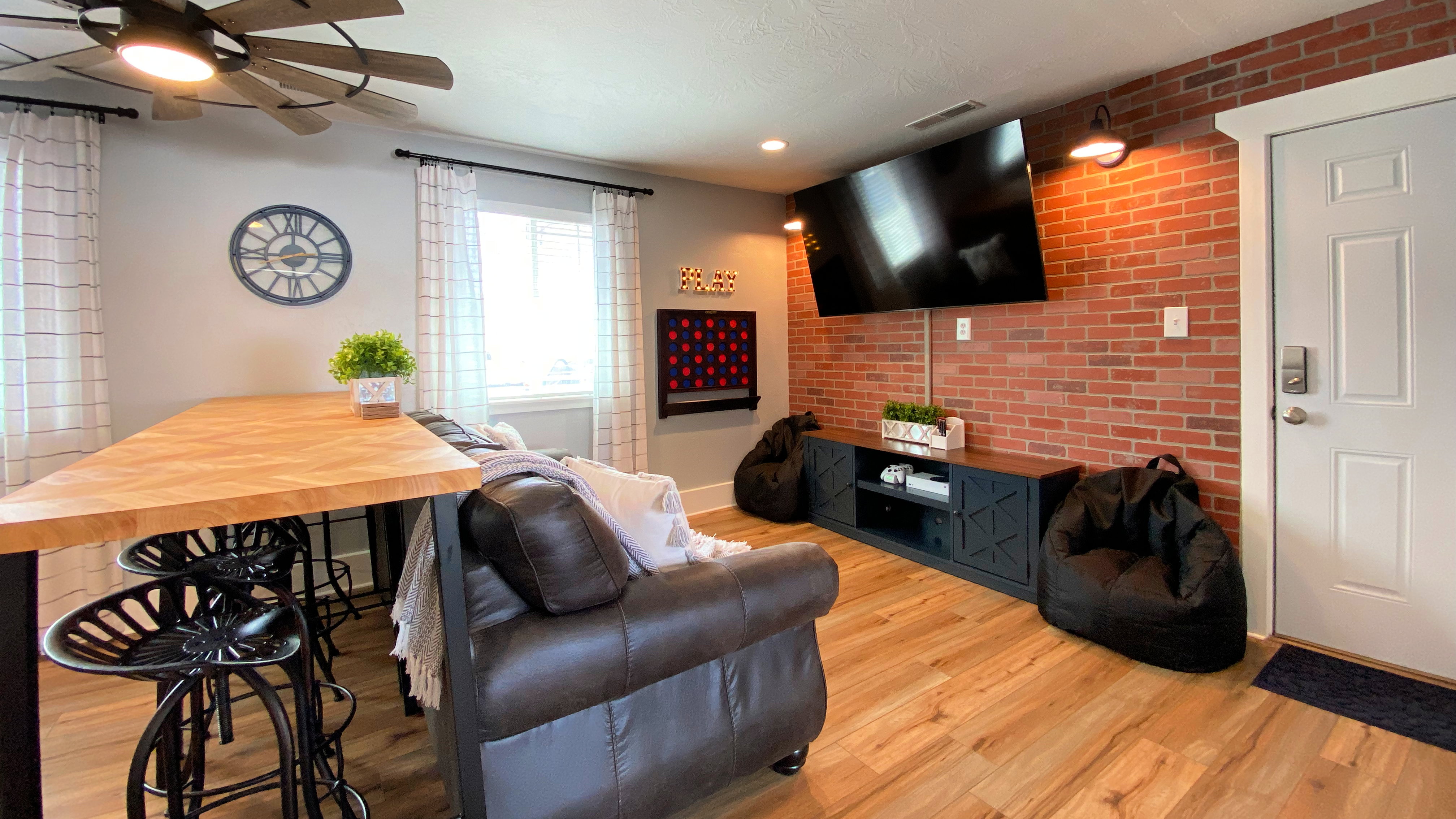 Smart TV and XBox 1 with Game Passalso has queen sleeper sofa