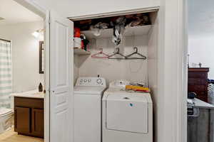 Laundry area featuring washer and dryer