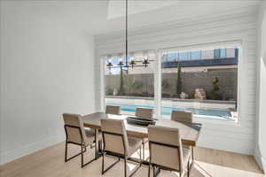 Dining space featuring wood finished floors
