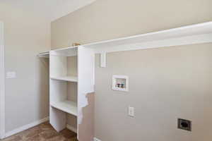 Laundry room featuring hookup for an electric dryer and washer hookup