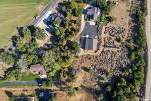 Aerial overview of property's location featuring rural landscape
