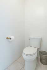 Bathroom with tile patterned flooring