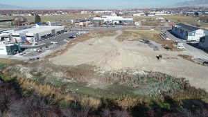Aerial view of a mountain backdrop