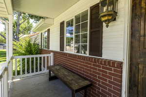 View of covered porch