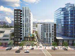 View of building exterior featuring a city view