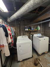 Laundry area featuring washing machine and dryer