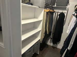 View of walk in closet