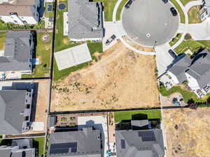 Aerial perspective of suburban area