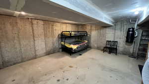 Basement with a central vacuum unit