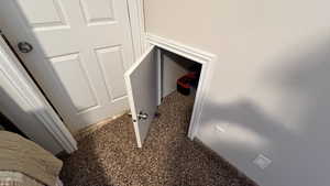 Bedroom / storage area under stairs