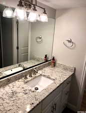 Bathroom featuring vanity