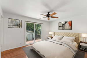 Virtual Staging - Primary bedroom with private bathroom - lots of natural light!