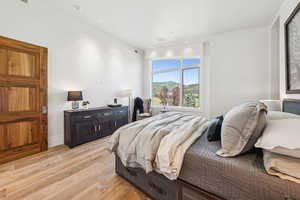 Bedroom featuring light wood-style flooring
