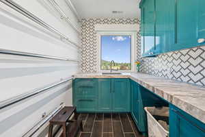 Storage area with a sink