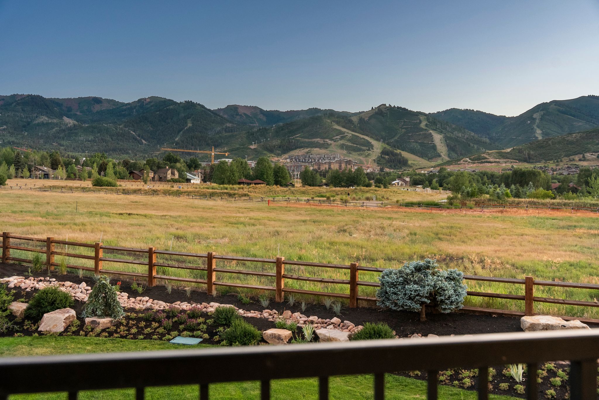 Mountain view with rural landscape