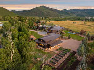 View of subject property with a mountainous background
