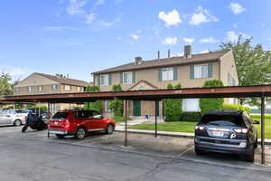 View of covered parking lot