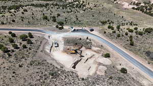Aerial of excavation for foundation