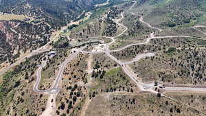Aerial of Cherry Ridge Park City looking east up Cherry Canyon