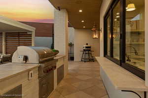 View of patio / terrace with area for grilling