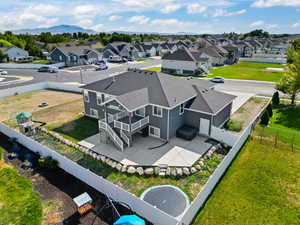 Aerial perspective of suburban area