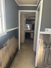 Hallway with ornamental molding