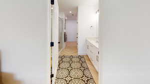 Hallway featuring recessed lighting