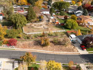 Aerial perspective of suburban area