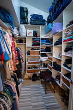 View of walk in closet