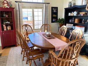 Dining room featuring light wood finished floors
