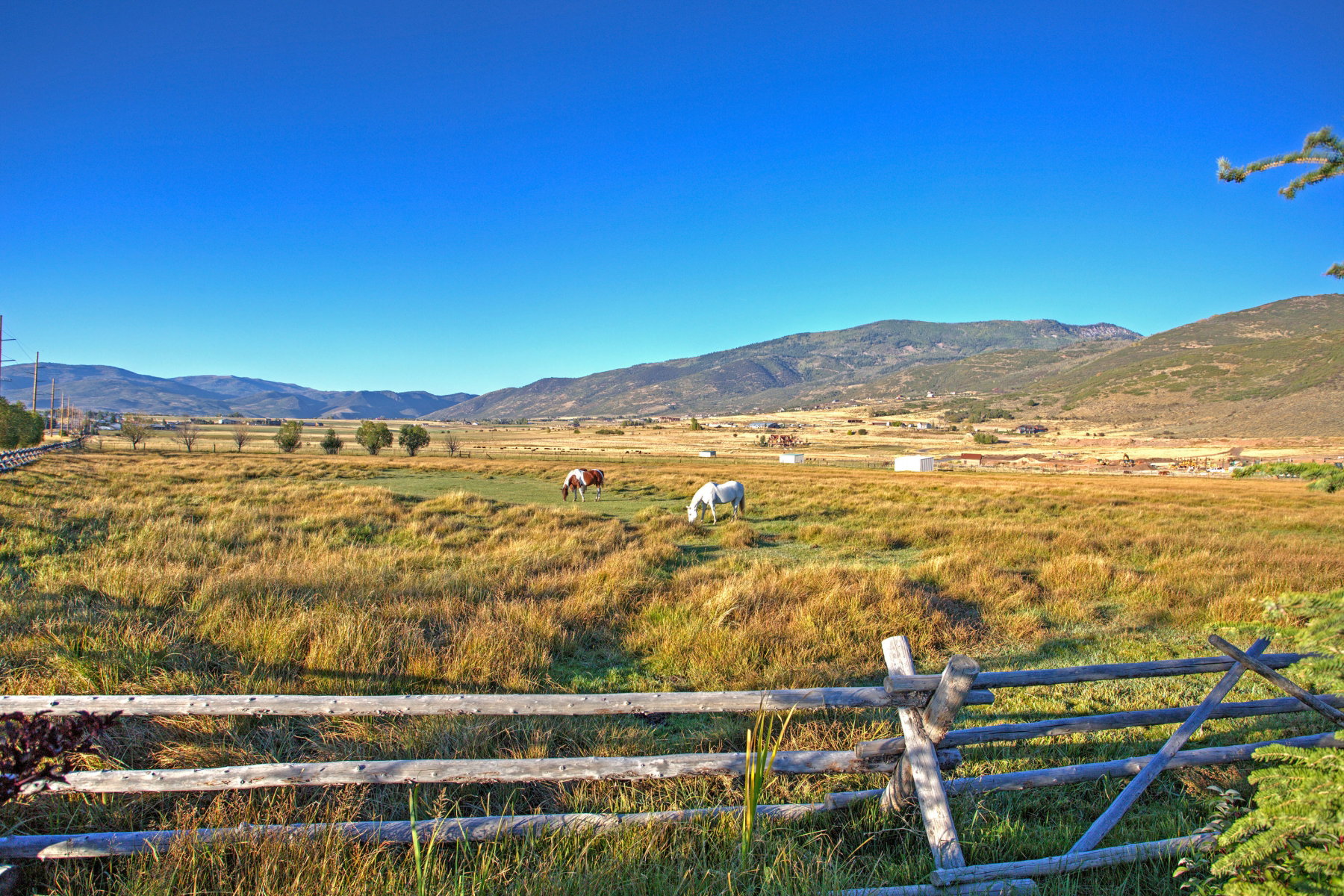 View of mountain background with rural landscape