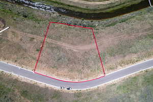 Aerial overview of property's location with property boundaries highlighted